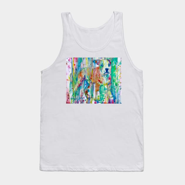 PUPPY PIT BULL STANDING - watercolor portrait Tank Top by lautir